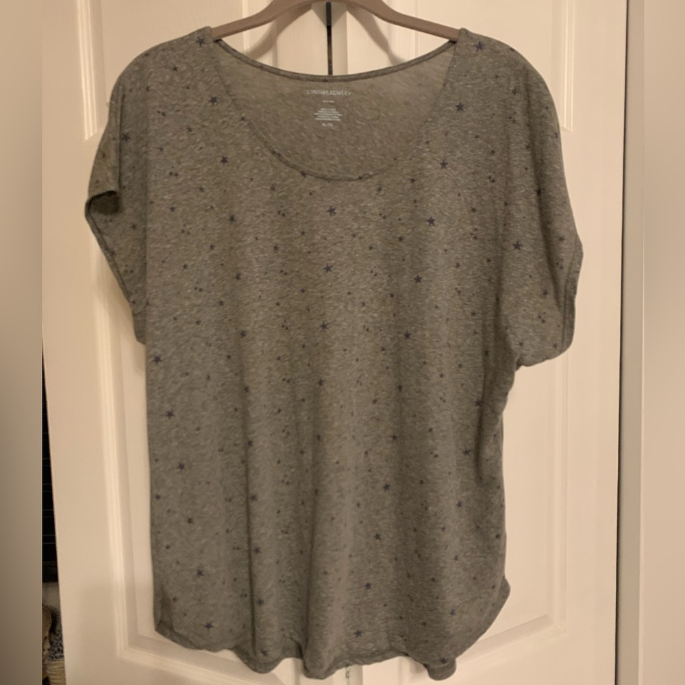 Cynthia Rowley Women’s Tee, XL, Great Condition, Blue Stars With Gray